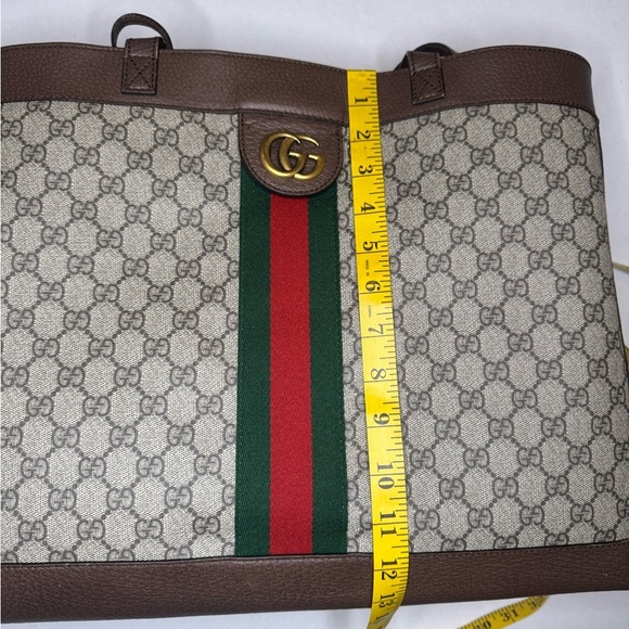 Gucci GG Supreme Monogram Web Ophidia Tote Brown. - Picture 15 of 16